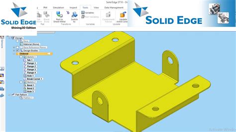 solid edge part to sheet metal|solid edge sheet metal drawing.